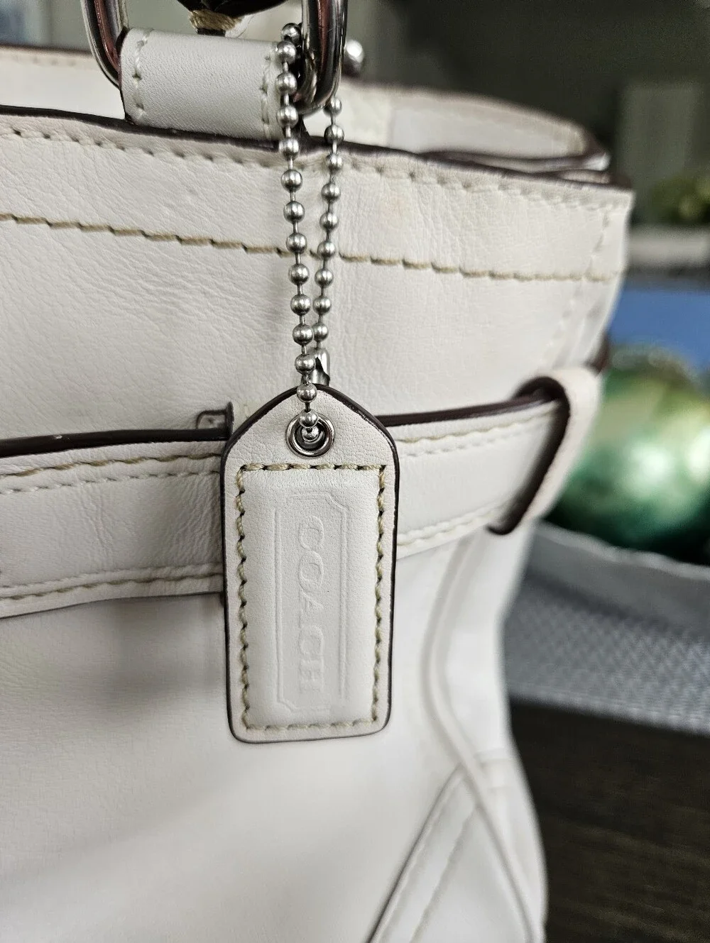 Coach Hampton Stone Colored Leather Satchel - Picture 2 of 11